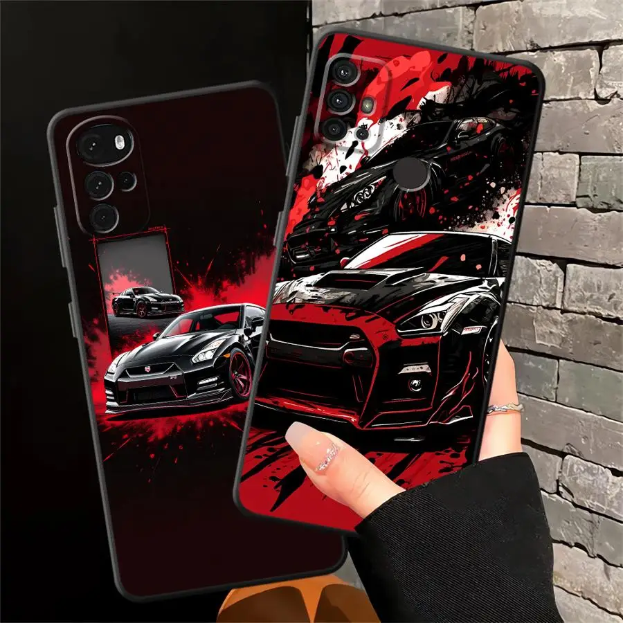 Case for Motorola Moto G22 Edge40 G51 G73 G32 Edge 20 Pro 30 Lite G52 G71 G50 G60s G53 G30 Phone Cover Black Cool Car view 6