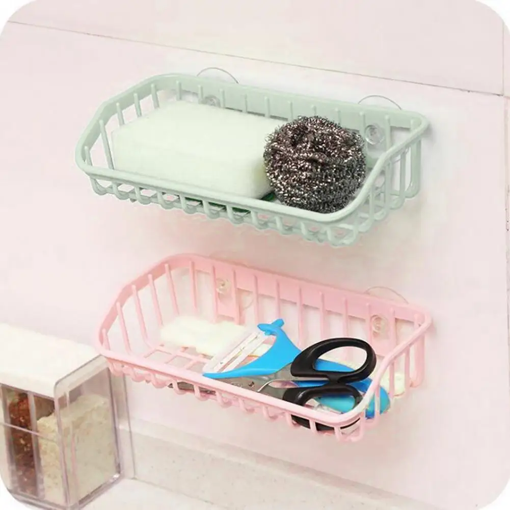 Storage Holder Double Suction Cup 5 Colors Kitchen Sponge Holder for Bathroom  itchen Sink Scrubber Countertop Sponge Holder