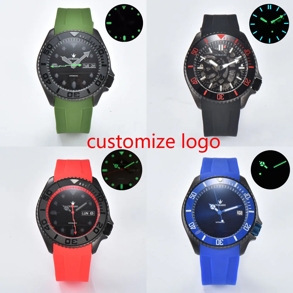 นาฬิกาผู้ชายขนาด 40.5 มม. รุ่น SKX 007 พร้อมตัวเรือนกระจกแซฟไฟร์ สายยาง กลไกอัตโนมัติญี่ปุ่น NH35/NH36/NH70 สามารถสลักโลโก้ได้