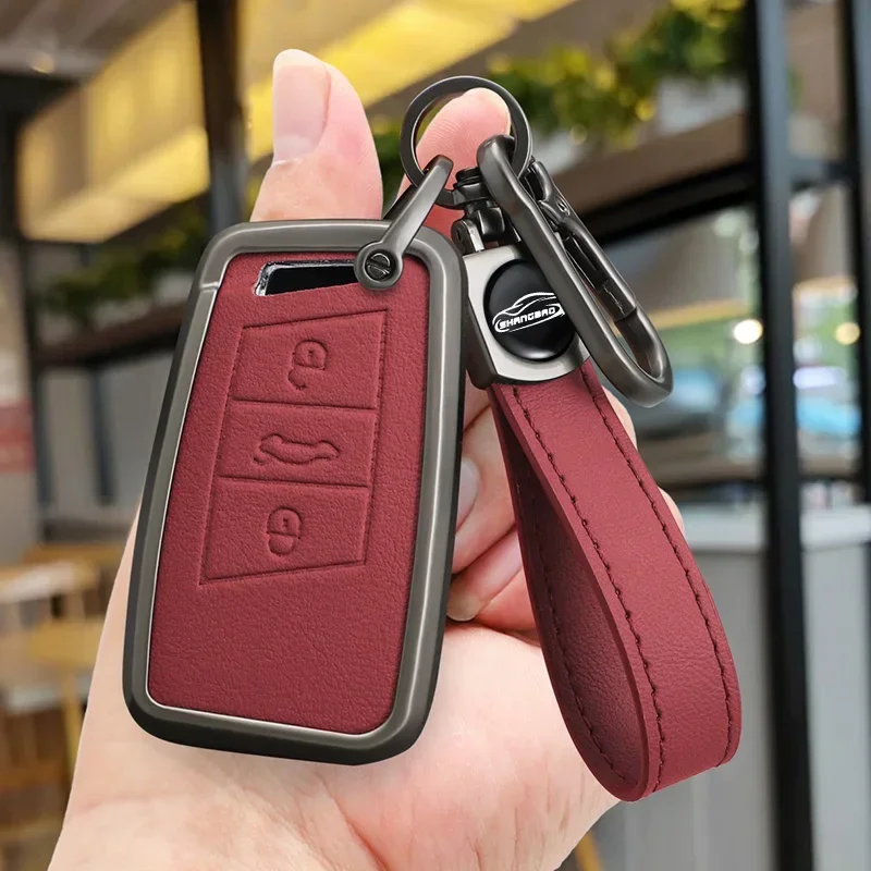 

Zinc Alloy Leather Car Key Case Cover For VW Volkswagen Passat B8 Magotan For Skoda Kodiaq Superb A7 Accessories Car Accessories