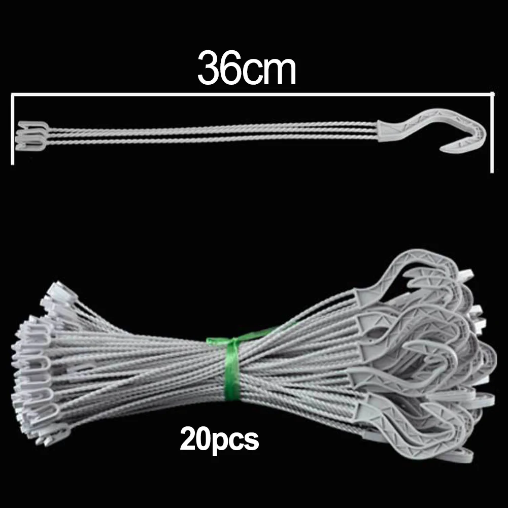 20 Pack Flower Pot Hanging Hooks Plastic 36mm Diameter U-Shaped Design with 3 Vertical Supports for Indoor Outdoor Potted Plants