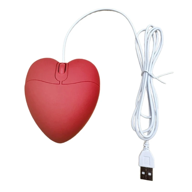 Love Heart USB Corded Mouse Small for Computer Game Mouse for Girls Birthday Gift Drop Shipping