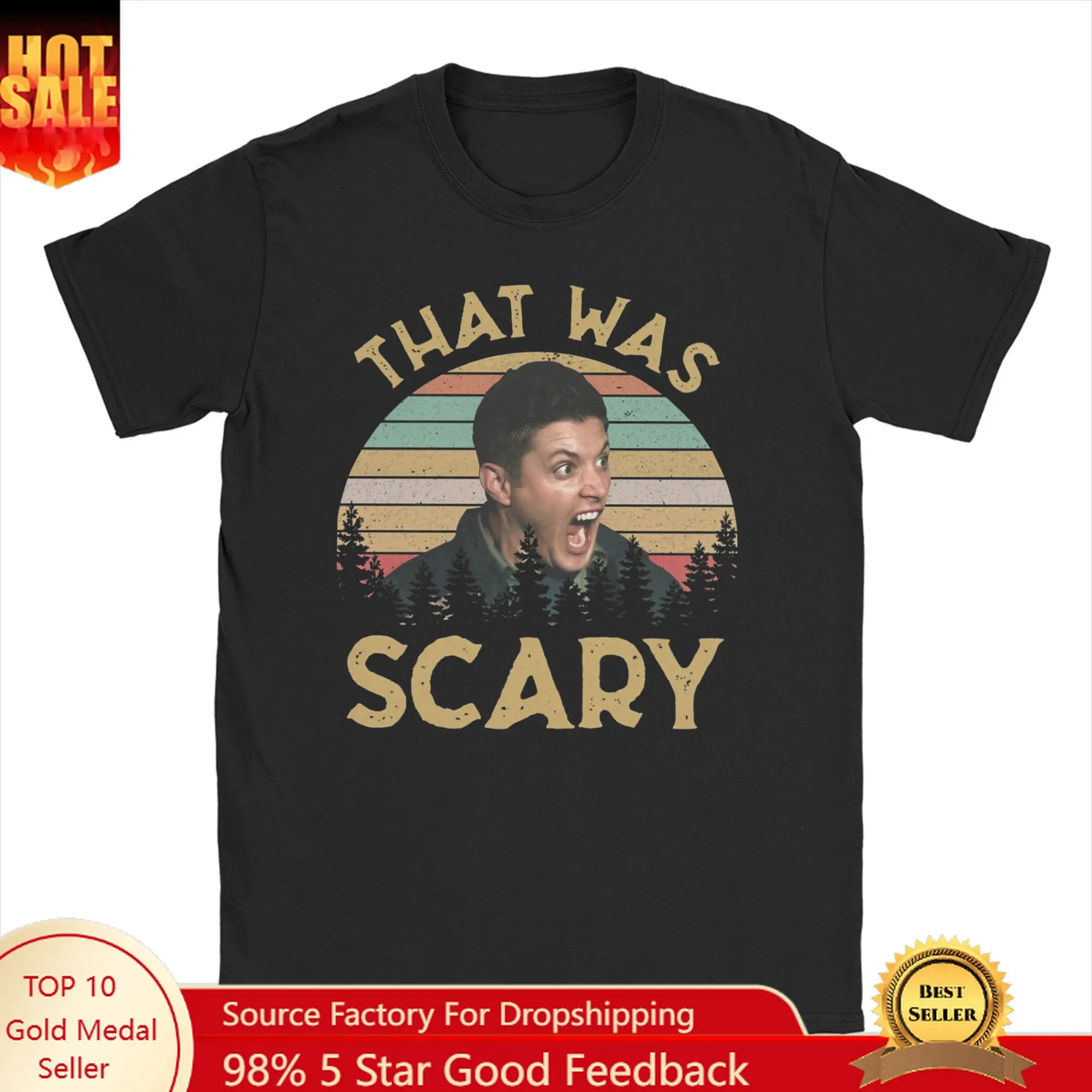 

Supernatural TV T-Shirt Summer Dean Winchester hat Was Scary Funny Cotton T-Shirts Man Hip Hop Casual Tee Shirt Short Sleeves