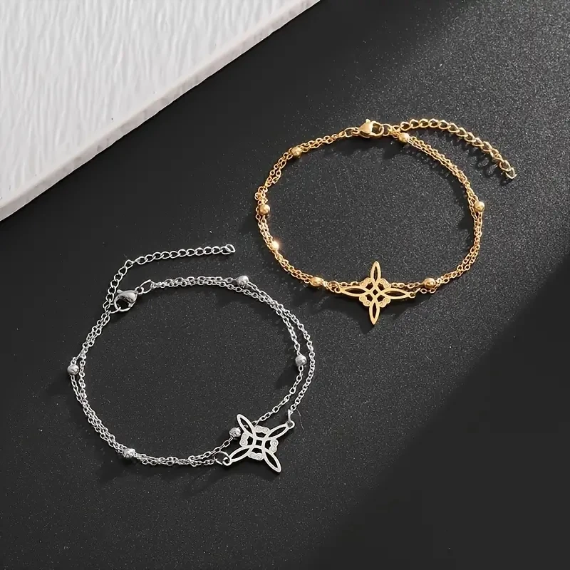 Simple Witch Knot Bracelet Women\'s Irish Celtic Knot Bracelet Stainless Steel Witchcraft Supernatural Protection Amulet Jewelry