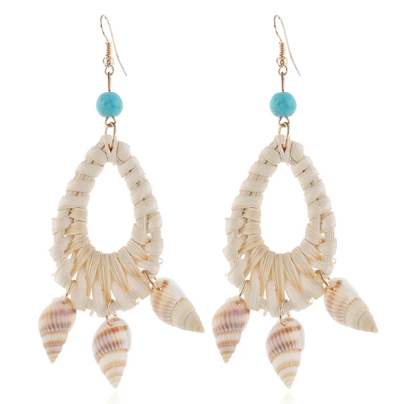 Vintage Handmade Earrings Personality Natural Conch Ethnic Wind Ear Accessories Mannig Trend earrings Accessories Wholesale 144