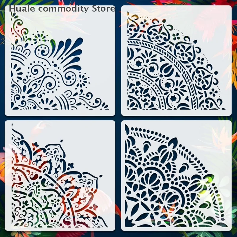 【HG】Large Mandala Stencils Reusable PET Painting Templates For Wall, Floor, Furniture, Fabric, Canvas, Wooden Decor Home Decor
