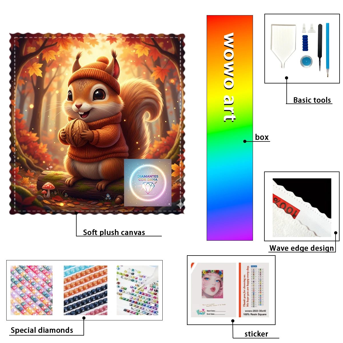 

【Diamantes con Dana】Набор для творчества Diamond Stamping Kit «Маленькая белка в джунглях» из 100% смолы FD+ab+xc — идеальное произведение, которое стоит приобрести.