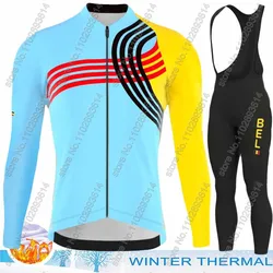 Belgium National Team Cycling Jersey 2024 Set Long Sleeve Winter Belgian Clothing Road Pants Bib Bike Suit MTB Maillot Culotte