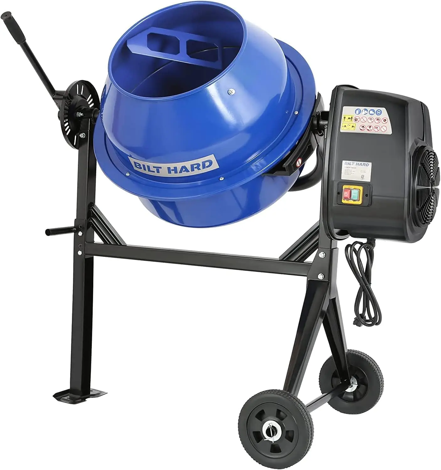 

BILT HARD Electric Cement Mixer 4 Cubic Ft. Portable Concrete Mixer Machine Wheelbarrow Cement Mixing Tools for Stucco