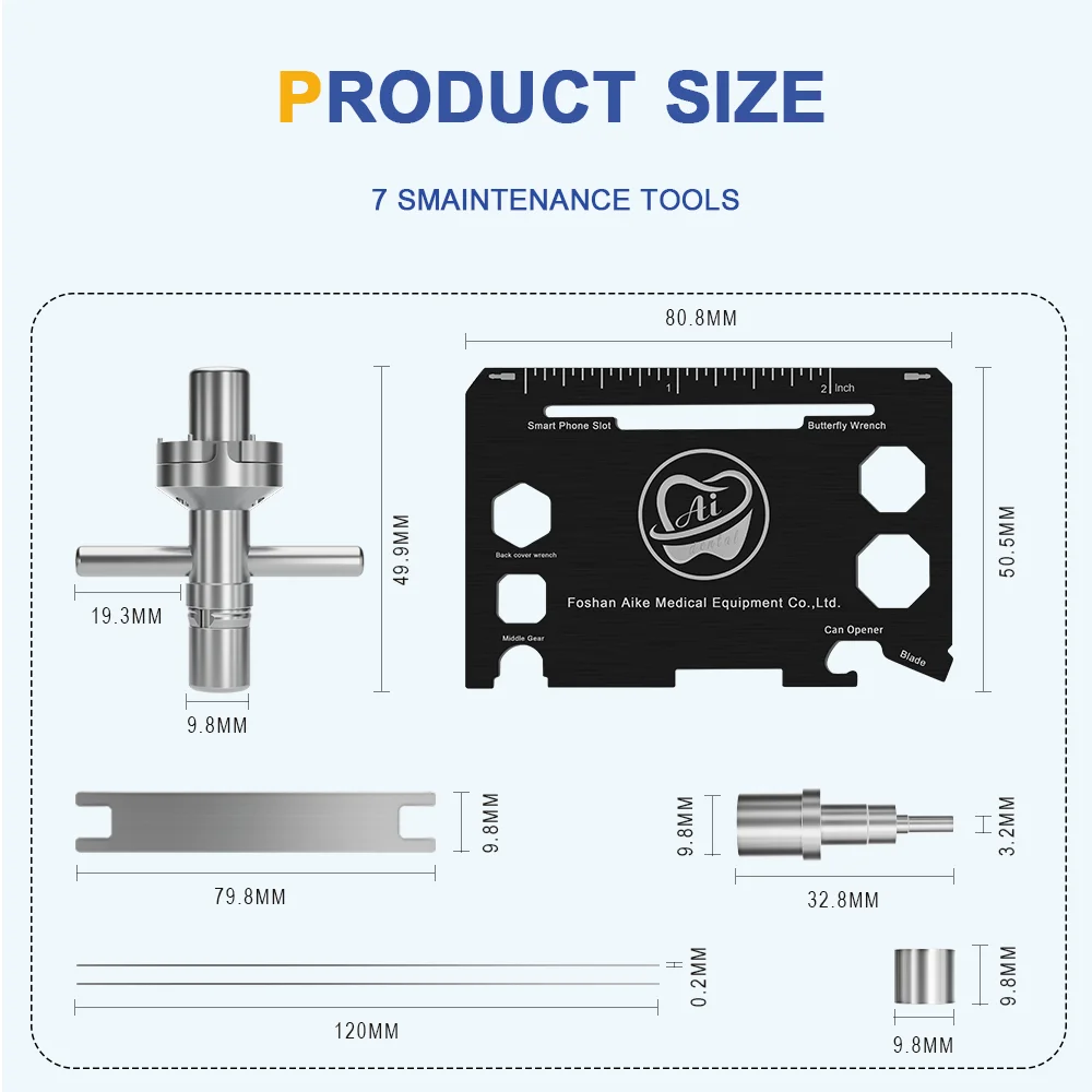 AI-CA-TOOL Dental Disassembly Tools Repair Kit For E-type Low Speed Contra Angle AI Dental Brand Handpiece