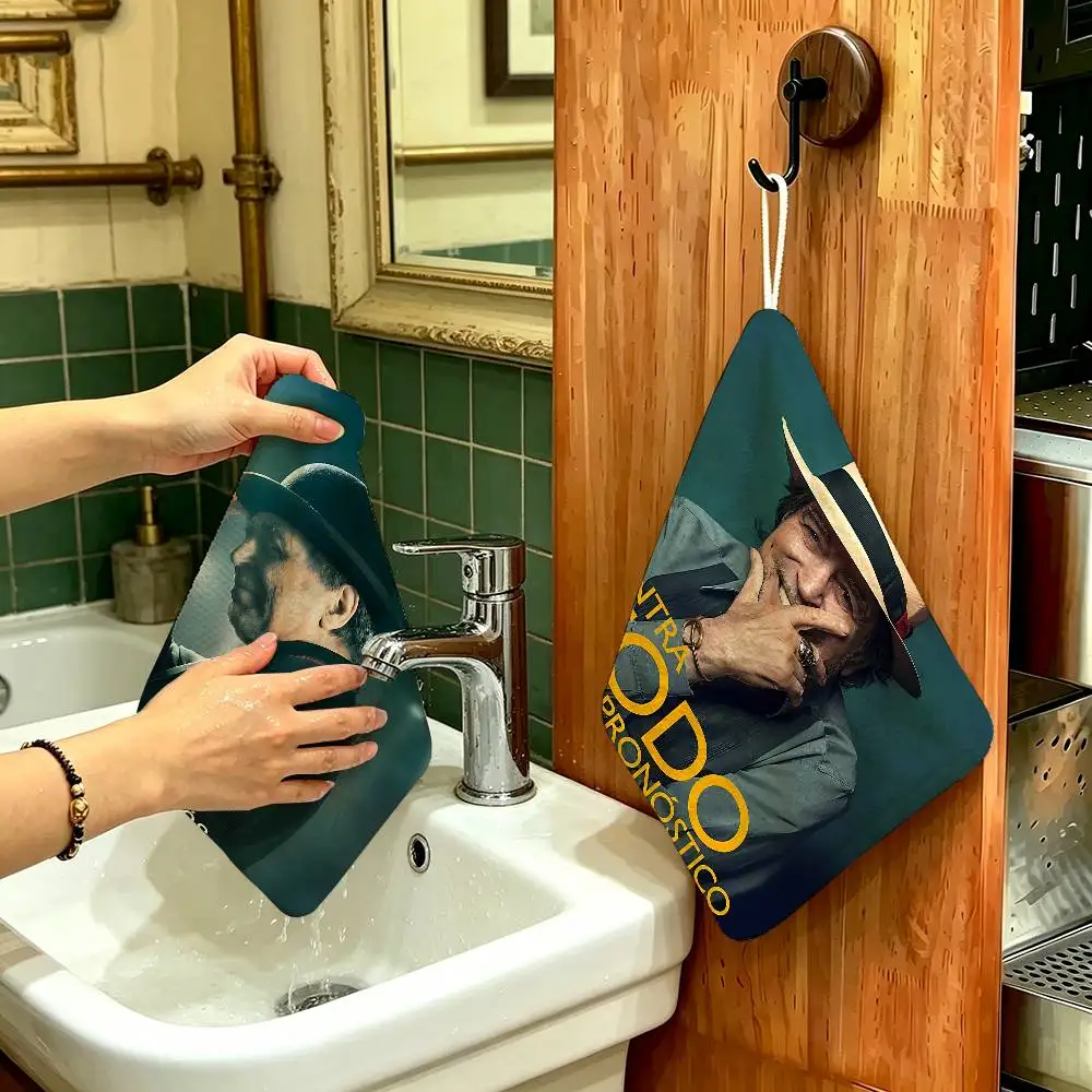 J-Joaquin S-Sabina Musician Polyester Cotton Hand Wiping Towel, Hanging Design, Durable for Household Restaurant Toilet Use