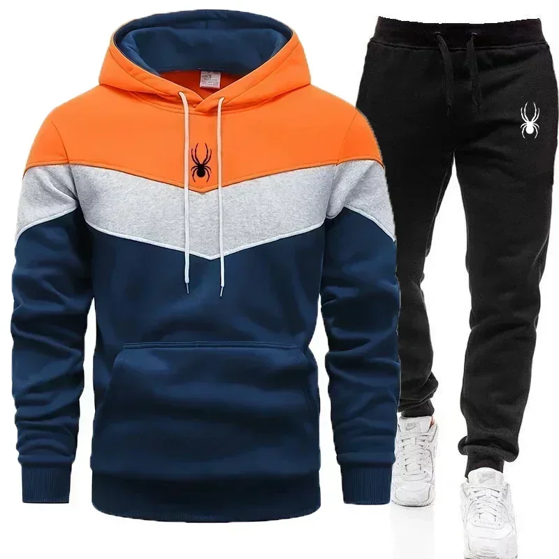 2024 Men's Clothing Casual Sweatshirt Suit Sweatshirts for Men Daily Tricolor Hoodies Hot High Quality Sports Jogging Tracksuit