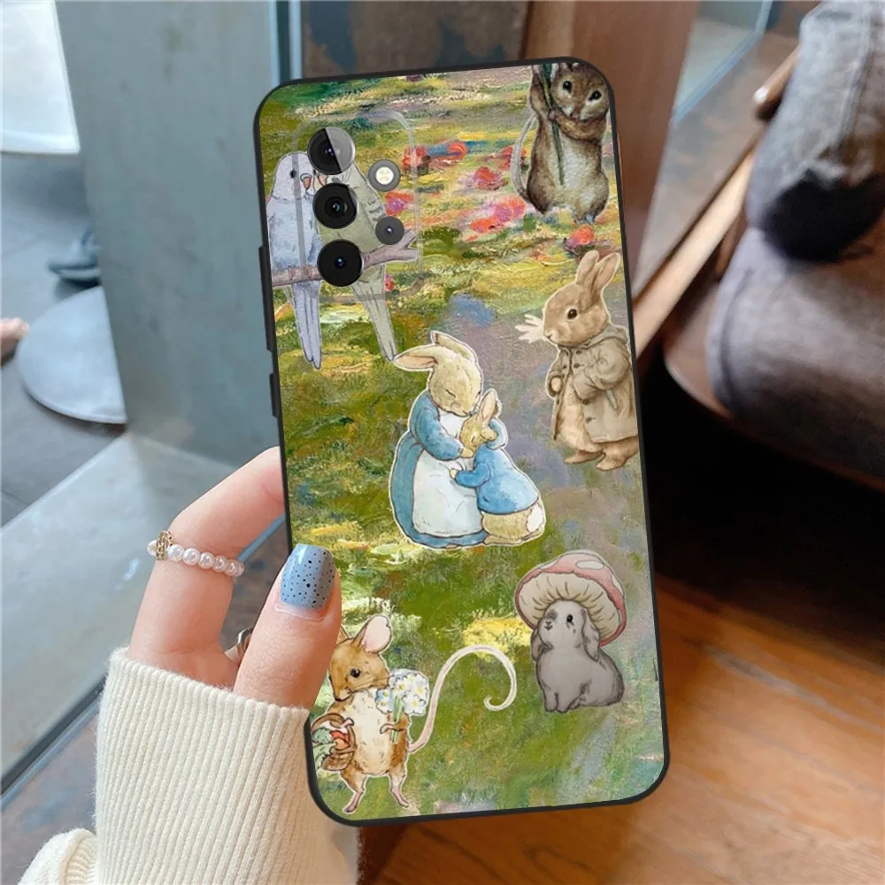 Cute P-Peter R-Rabbit  Phone Case For SamsungS24,23,22,21,S20 Ultra Pro 10,S30Plus,S9,20lite Ultra Black Cover