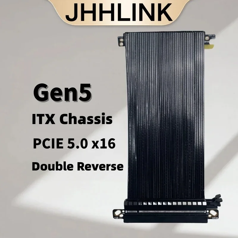 Ultra PCIe 5.0 X16 Riser Cable [RTX5090 RTX5080 RTX4090] Shielded Extreme 16x Double Reverse Gamings ITX Server PCI Express Gen5