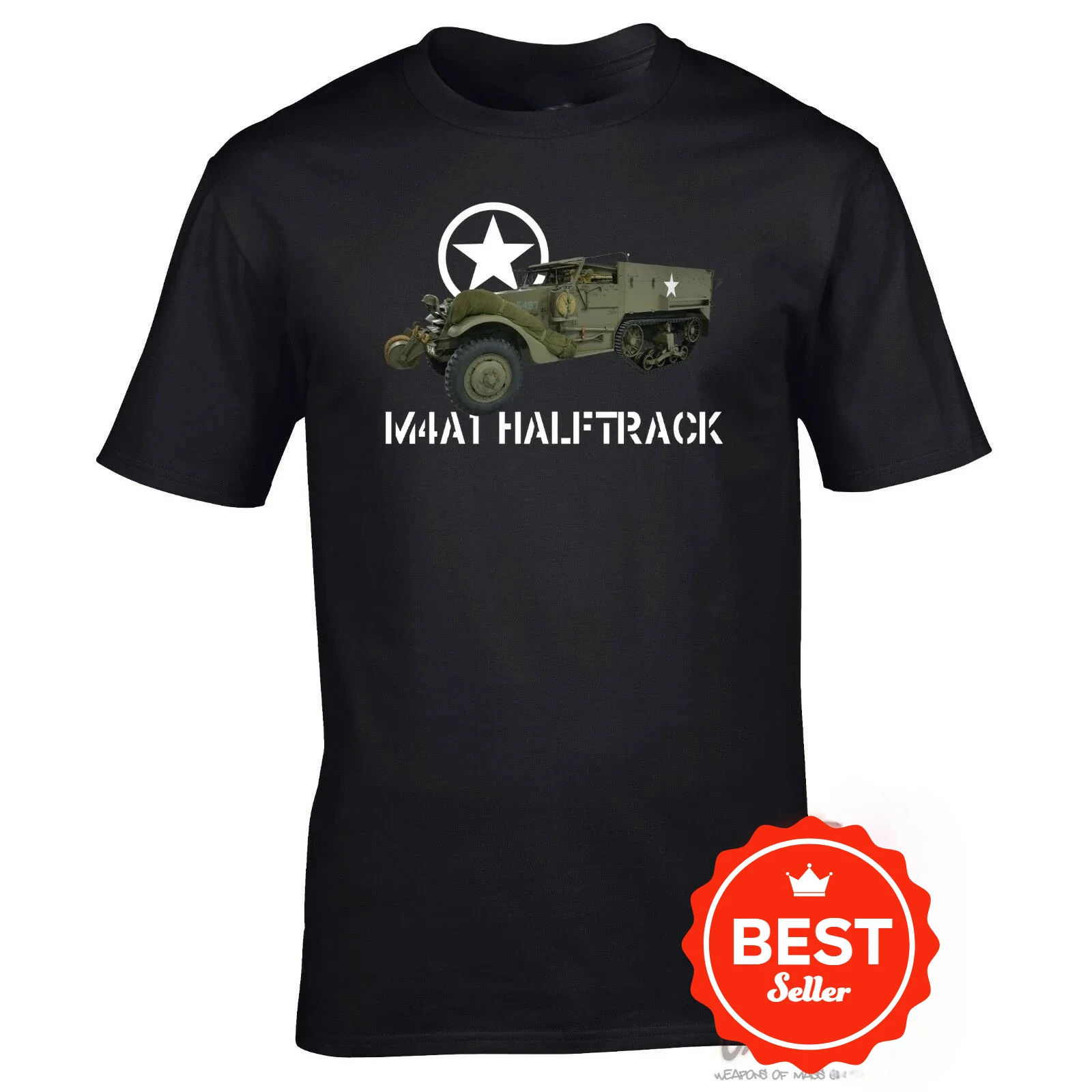 Military Allied Vehicle M4A Halftrack T-Shirt 100% Cotton O-Neck Summer Short Sleeve Casual Mens T-shirt Size S-3XL
