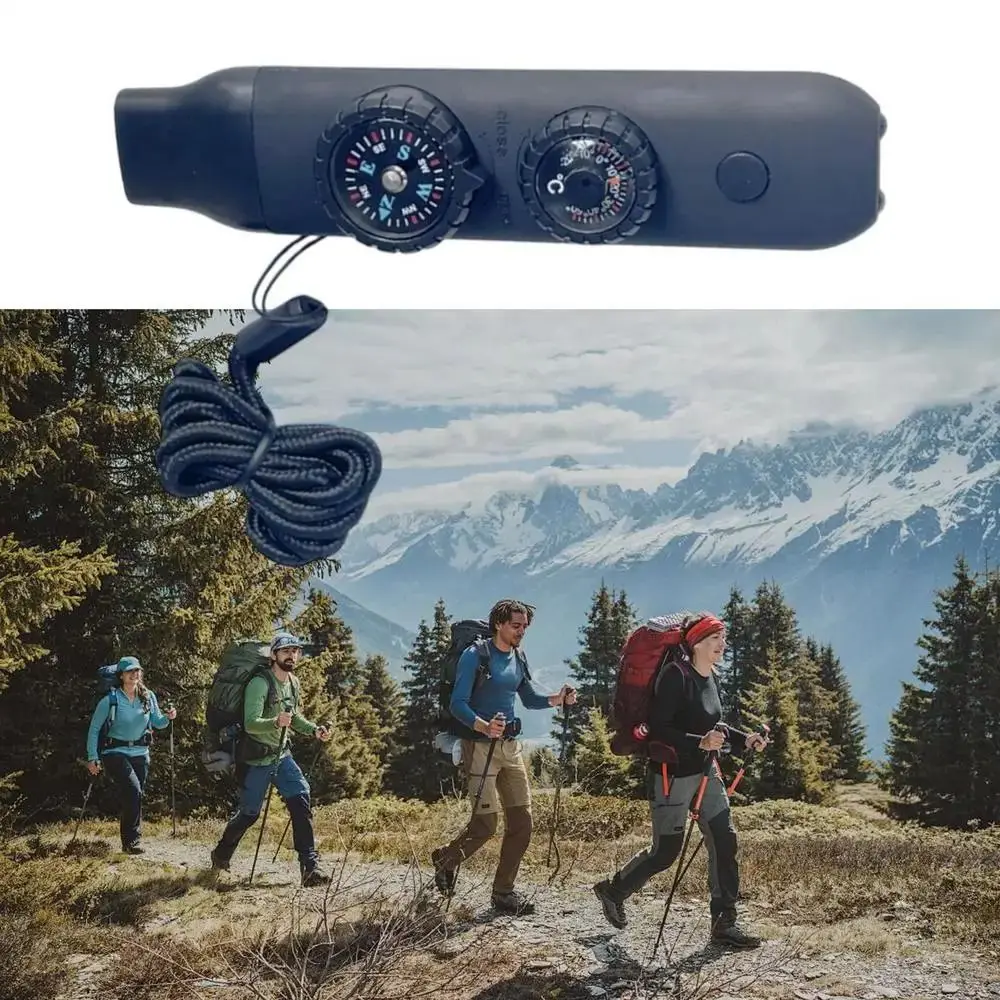 5-in-1 Emergency Survival Whistle Compass Multifunction Outdoor Survival Whistle Tools Portable 5-in-1 Emergency Whistle Camping