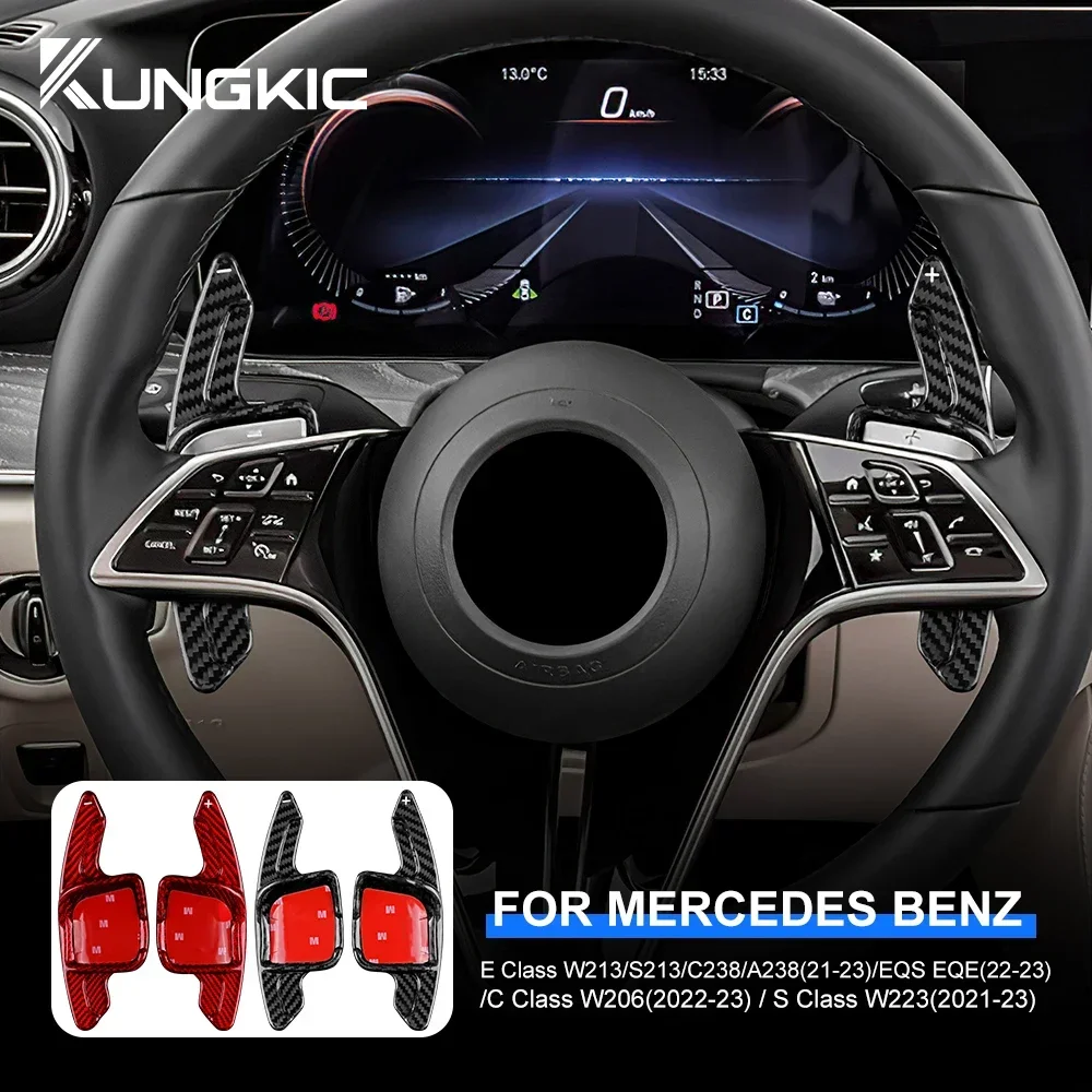 

Car Steering Wheel Paddle Shifter Hard Dry Carbon Fiber For Mercedes-Benz C Class W206 E Class W213 S213 C238 A238 S Class W223