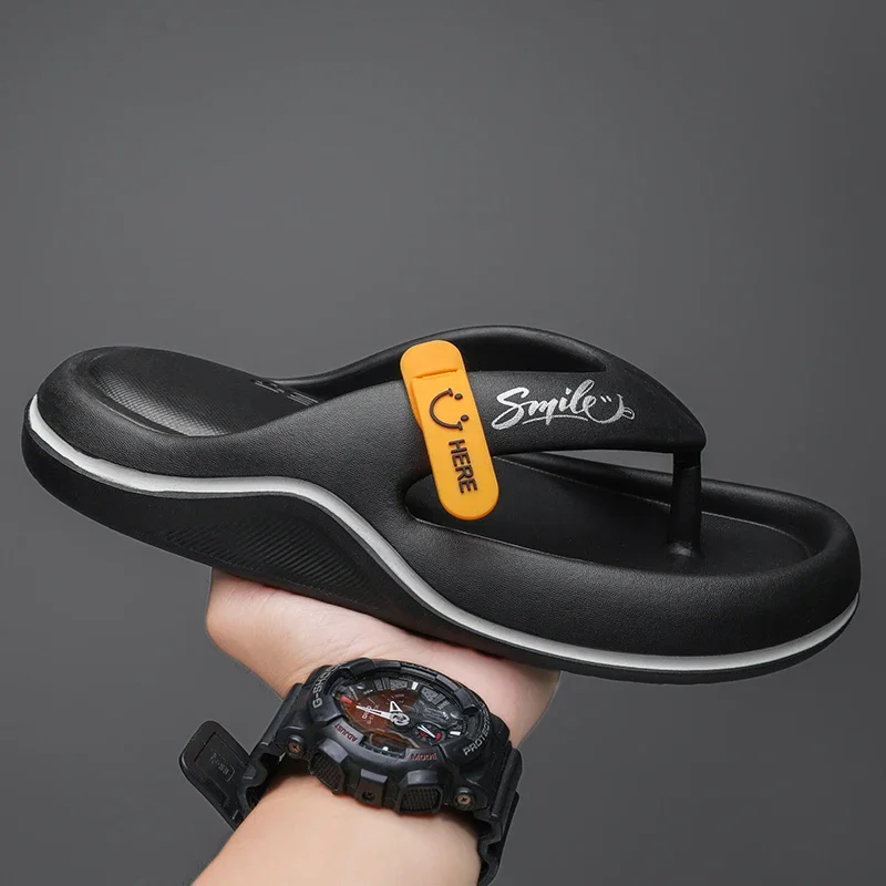 Men's Platform Flip Flops Summer Soft Sole EVA Slippers for Man Outdoor Casual Beach Shoes Home Non-slip Bathroom Slides Sandals image 2