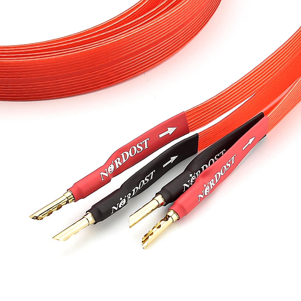 Nordost czerwony świt kabel głośnikowy płaski kabel głośnikowy posrebrzany 99.9999% OFC audiofilski wzmacniacz Audio Hifi