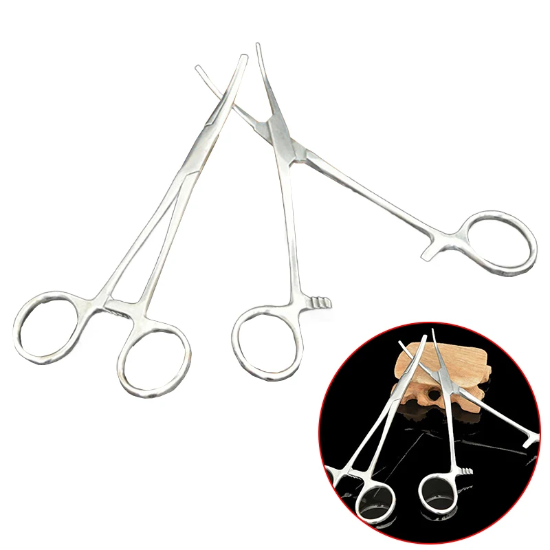 1pcs Stainless Steel Hemostatic Forceps Surgical Forceps Tool Hemostat Locking Clamps Forceps Fishing Pliers