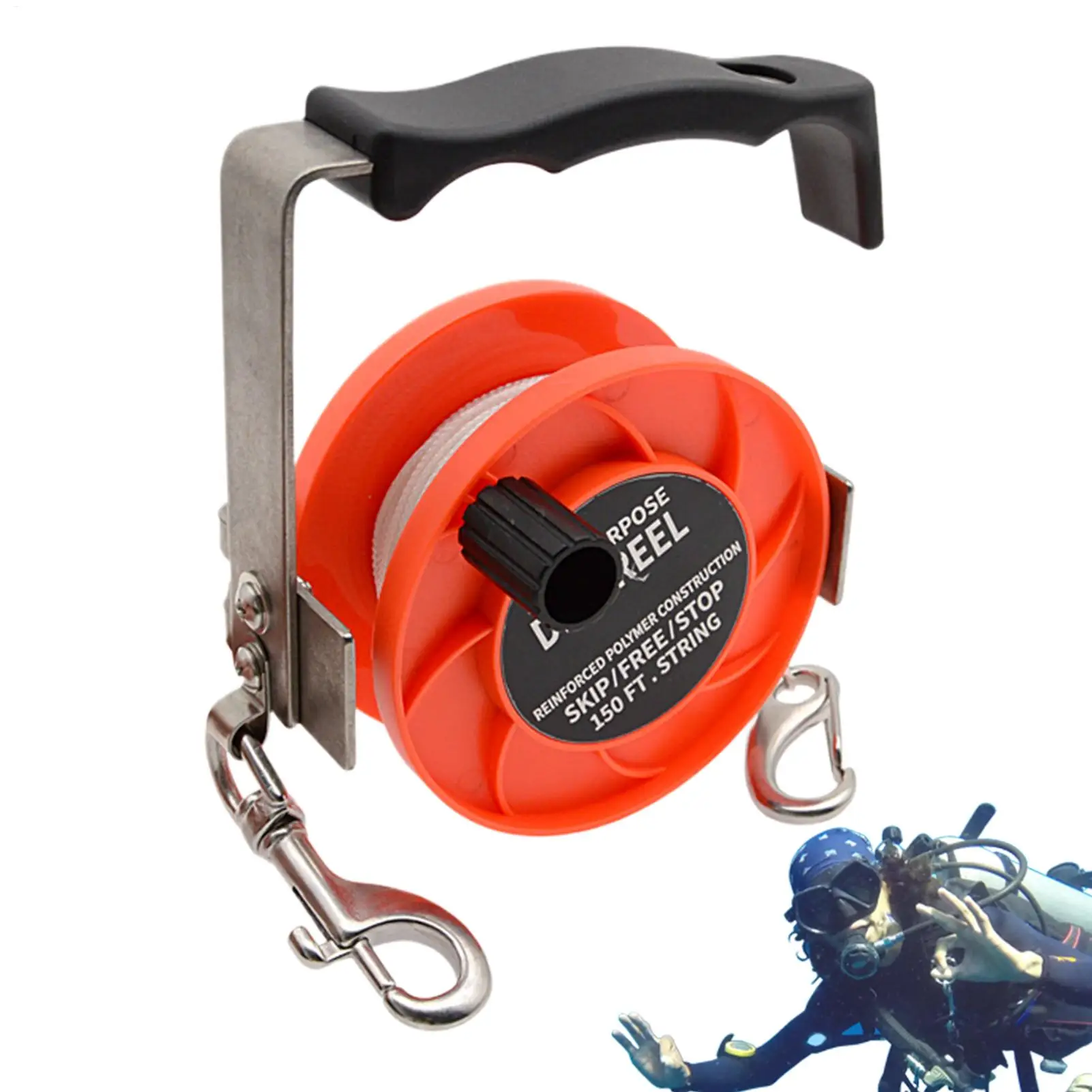 

Diving Reel 290FT Ergonomic Heavy Duty Adjustable Nylon Diving Tool For Snorkeling Spearfishing Boat Outdoor Beach Underwater