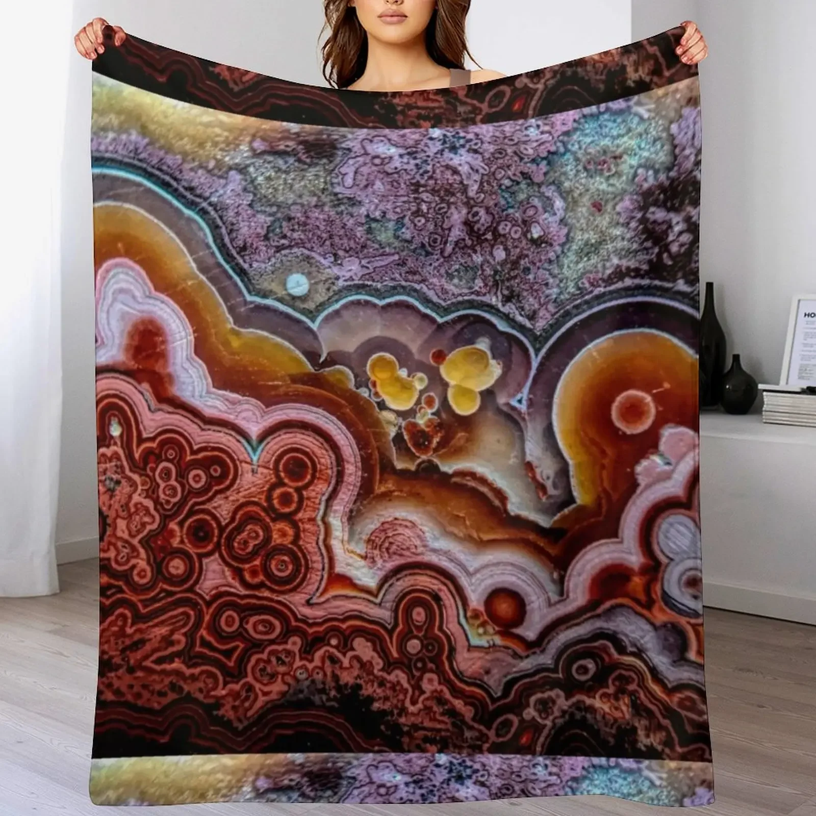 

Crazy lace agate Throw Blanket Soft Big Beautifuls blankets and throws Camping Blankets