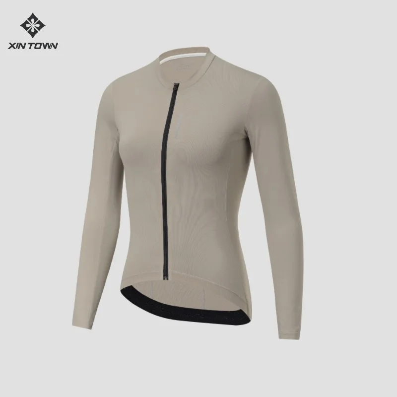 

XINTOWN Women's Lightweight Long Sleeve Cycling Jersey Slim Fit Breathable Moisture Wicking Road Bike Shirt Summer Autumn