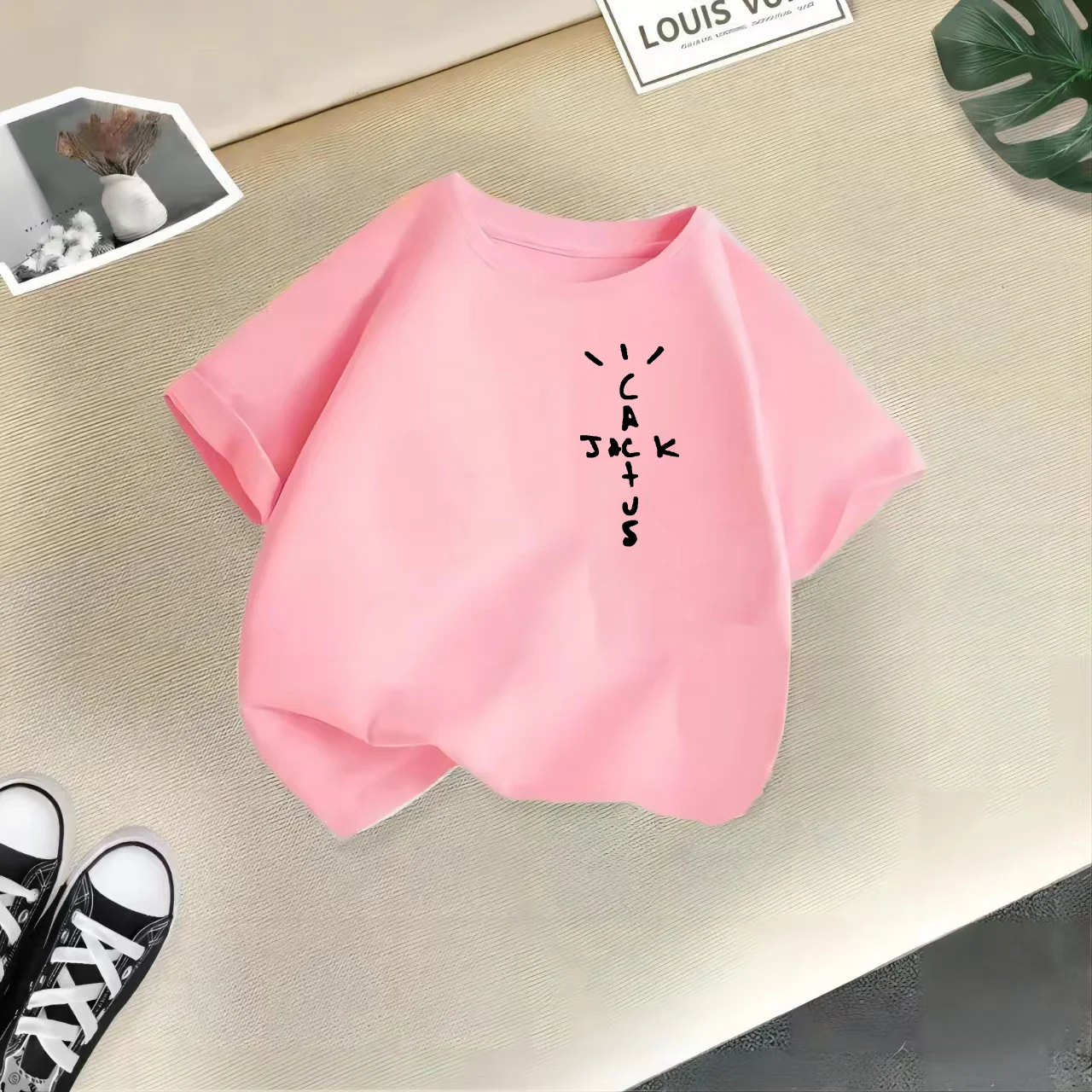 Summer clothing brand letter printing series cotton T-shirt for boys and girls casual cotton round neck children's top T-shirt