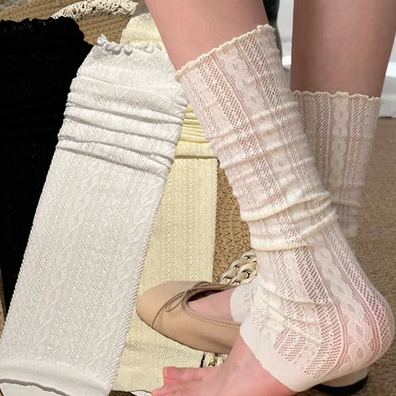 

2025 New Ballet Lace Foot Socks Women's Summer Thin Leg Cover French Ballet Style Lolita Sweet Japanese Stacked Socks