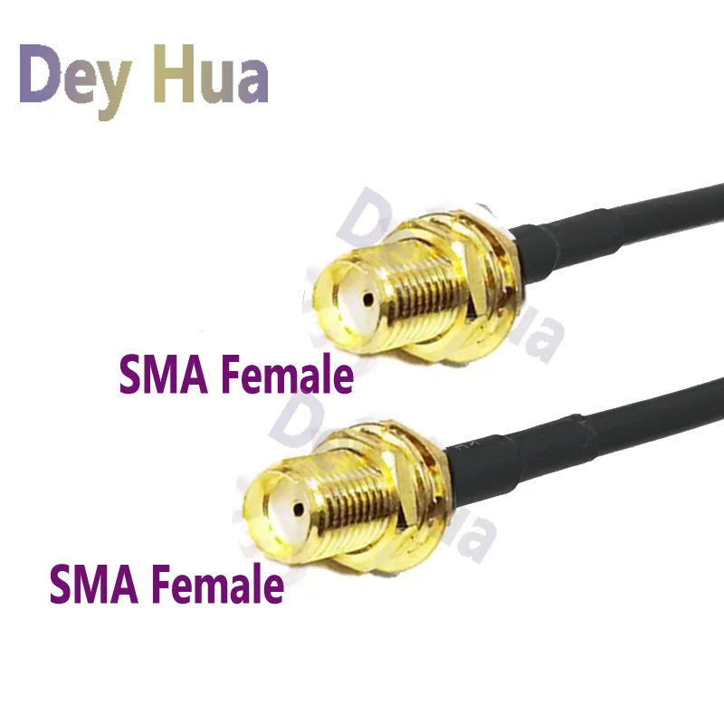 RG58 SMA Female jack to SMA Male plug Connector Crimp RF Coaxial Jumper Pigtail Cable For Radio Antenna 20CM~10M