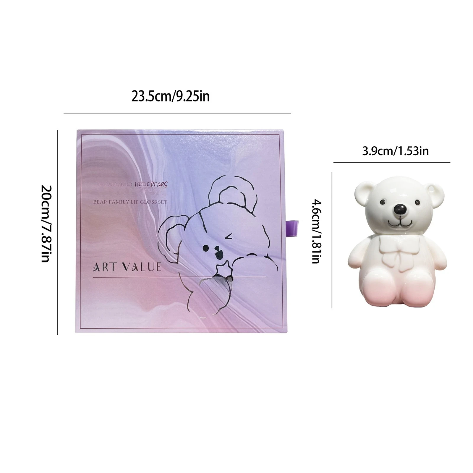 Lucidalabbra Cute Bear dal design unico, aspetto naturale liscio