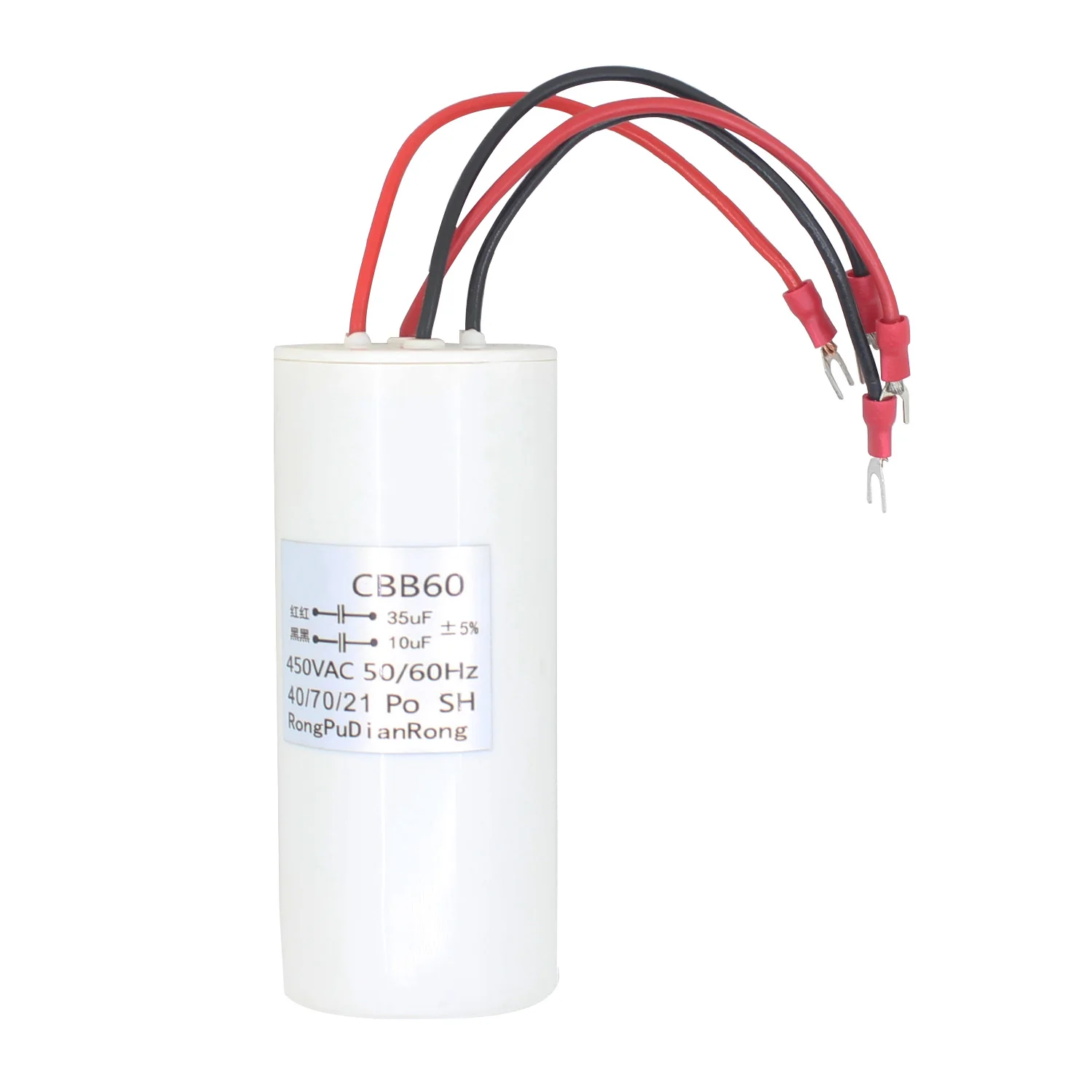 

cbb60 capacitor Three three lines four four lines double capacitors 450V motor crane crane starting capacitor universal