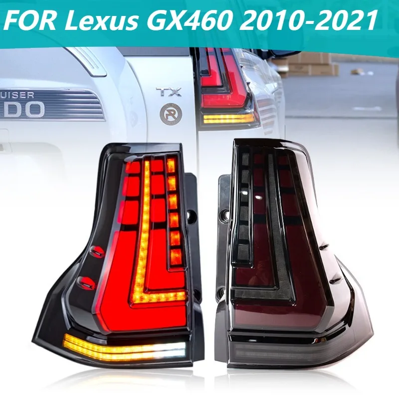 

Для Lexus GX460 2010-2021 дымовой светодиодный задний фонарь, задний фонарь, последовательный указатель поворота в сборе