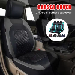 For Cars Trucks Vans 4Pcs Car Seat Cover PU Leather Car Seat Universal Cushion Front And Rear Seat Full Protection Seat Pad