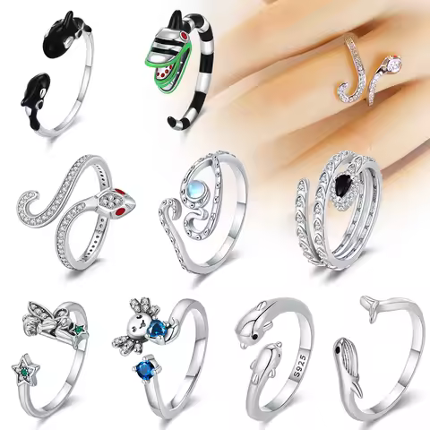 Original 925 sterling silver open ring animal jewelry accessories, perfect Mother's Day Easter jewelry gifts