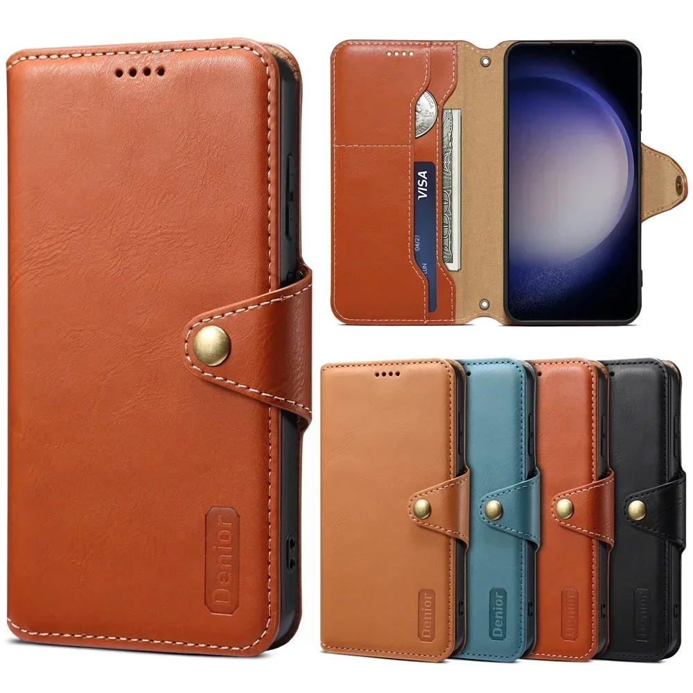 PU Leather Wallet Case for Samsung Galaxy S24 Ultra S24+ S23 S23 Plus A13 A14 A53 A54 A34 5G Flip Card Holder Phone Cover