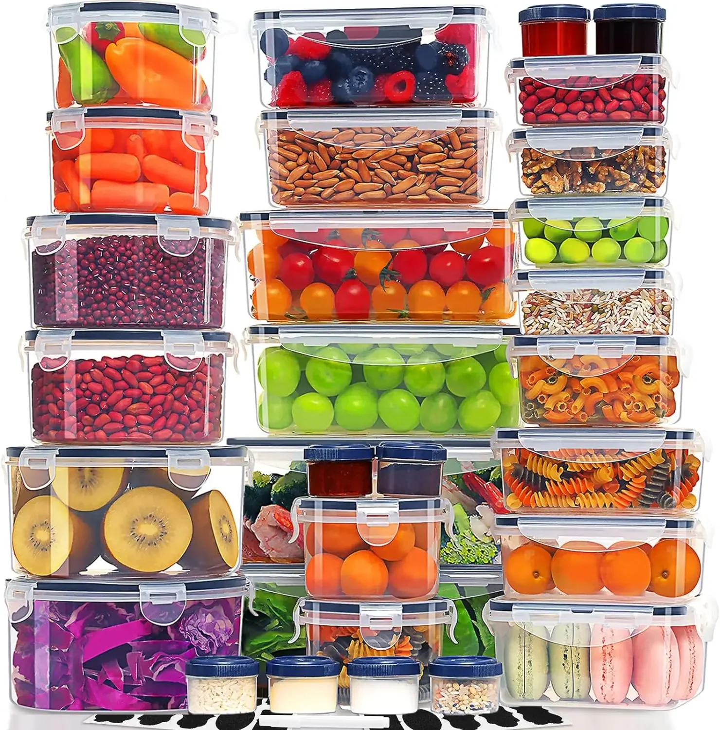 Large Food Storage Containers Set - Leakproof, BPA-Free Plastic with Lids Airtight for Kitchen Storage and Organization