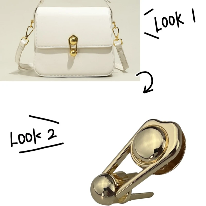 Turn Lock for Handbags Twist Locks Bag Parts Accessories Metal Hardware Decoration Light Gold