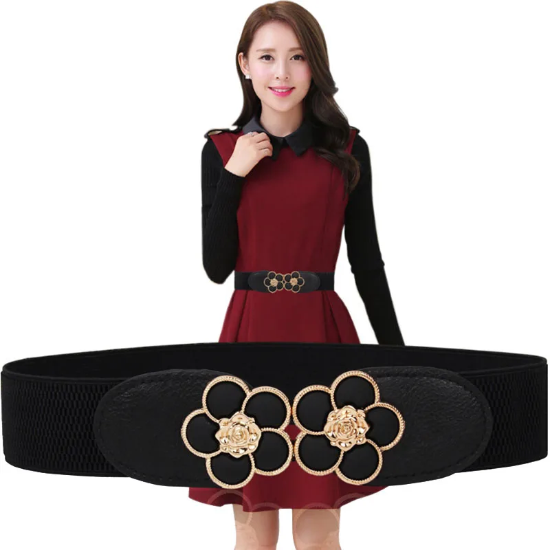 Women Elastic Belt Waistband Wide Elegant Cummerbunds For Women Dress