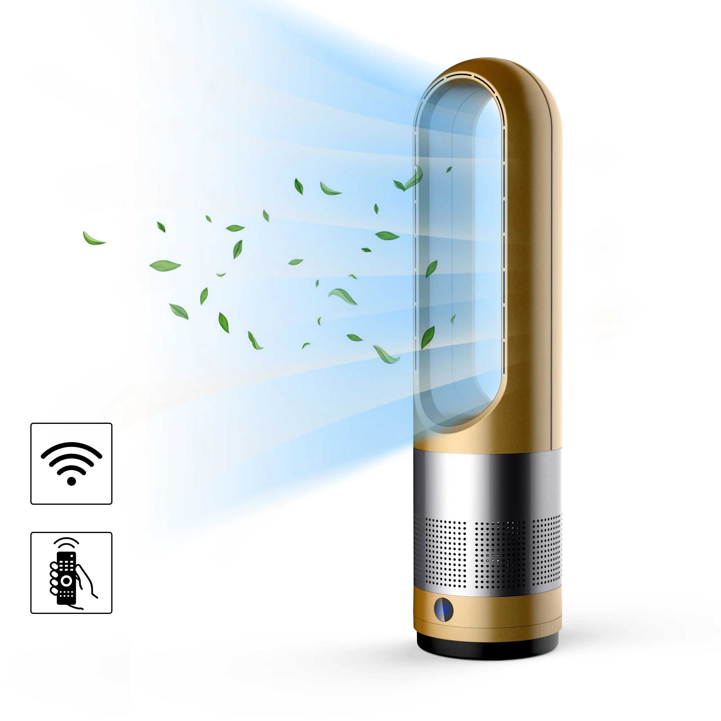 

Portable Electric Remote Control Floor Standing Air Cooling Intelligent Table Bladeless Fan