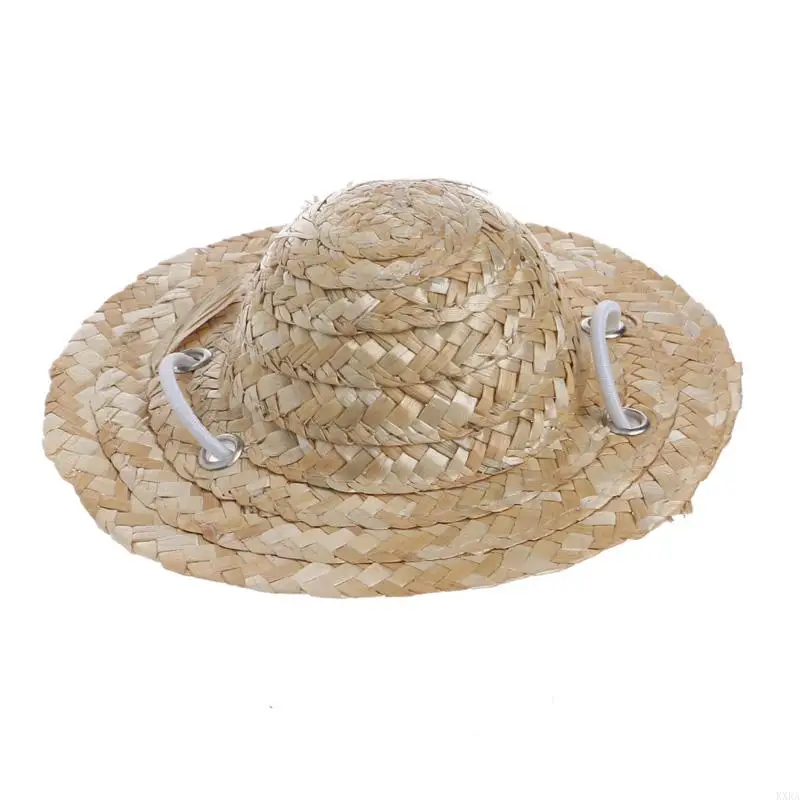 KXRA Chapéu para cachorro estimação com alça ajustável, boné palha, chapéu sombrero para animais estimação, chapéu para