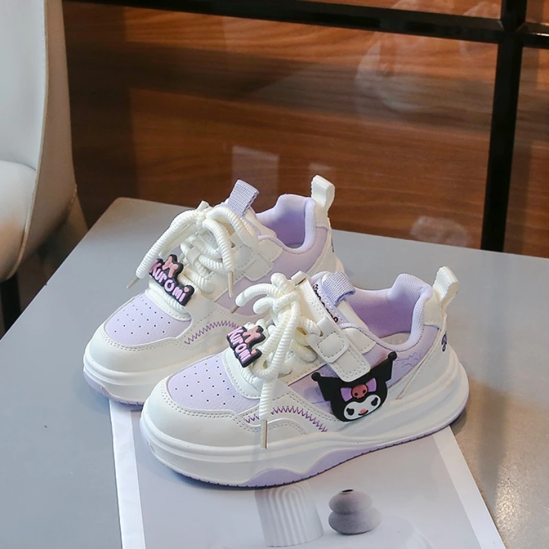 

Sanrio Series Children's Casual Shoes New Flat Heel Anti-slip Support Arch Kuromi Pattern Outdoor Walking Sports Shoes