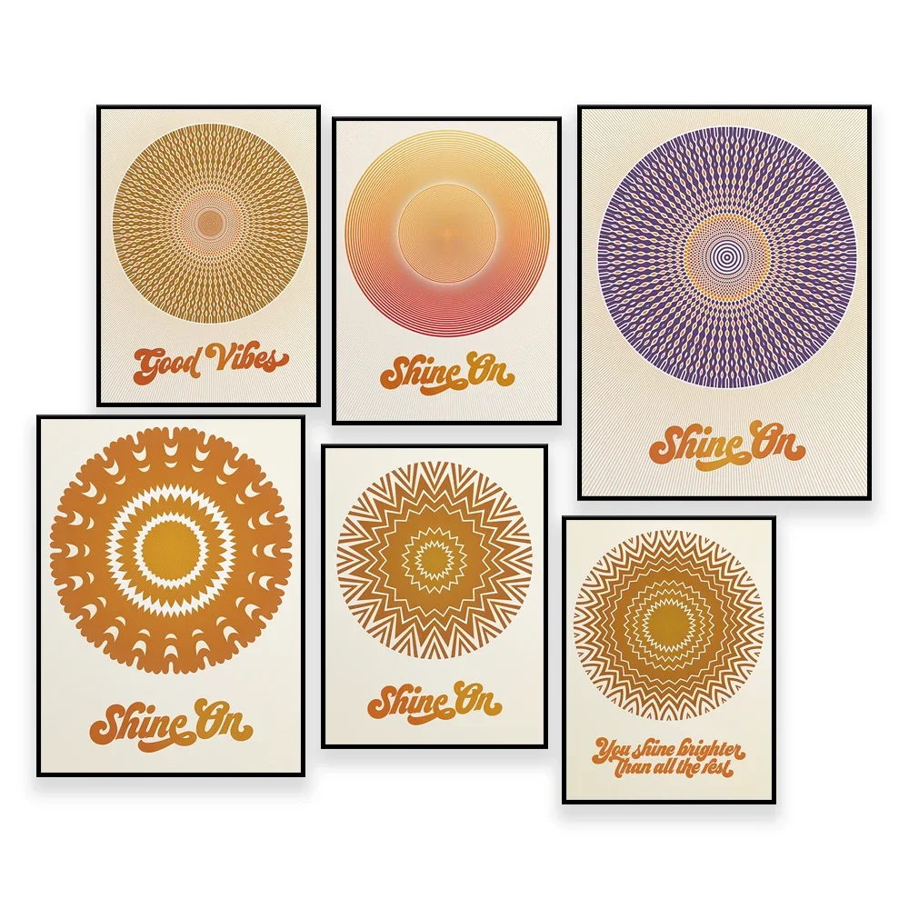 Shine On Gold Sunburst Print Versions, Rise and Shine Sunburst, Modern Sun Art Prints, Sunrise Sunset Poster, Boho Sunshine