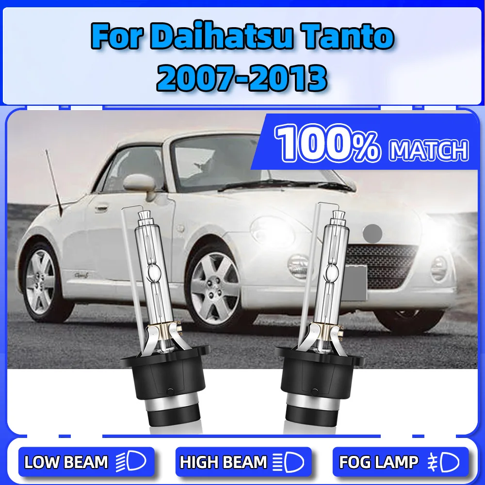 2PCS Xenon Headlight Bulbs 12V Auto Xenon Lights 6000K White Car Lamps For Daihatsu Tanto 2007 2008 2009 2010 2011 2012 2013