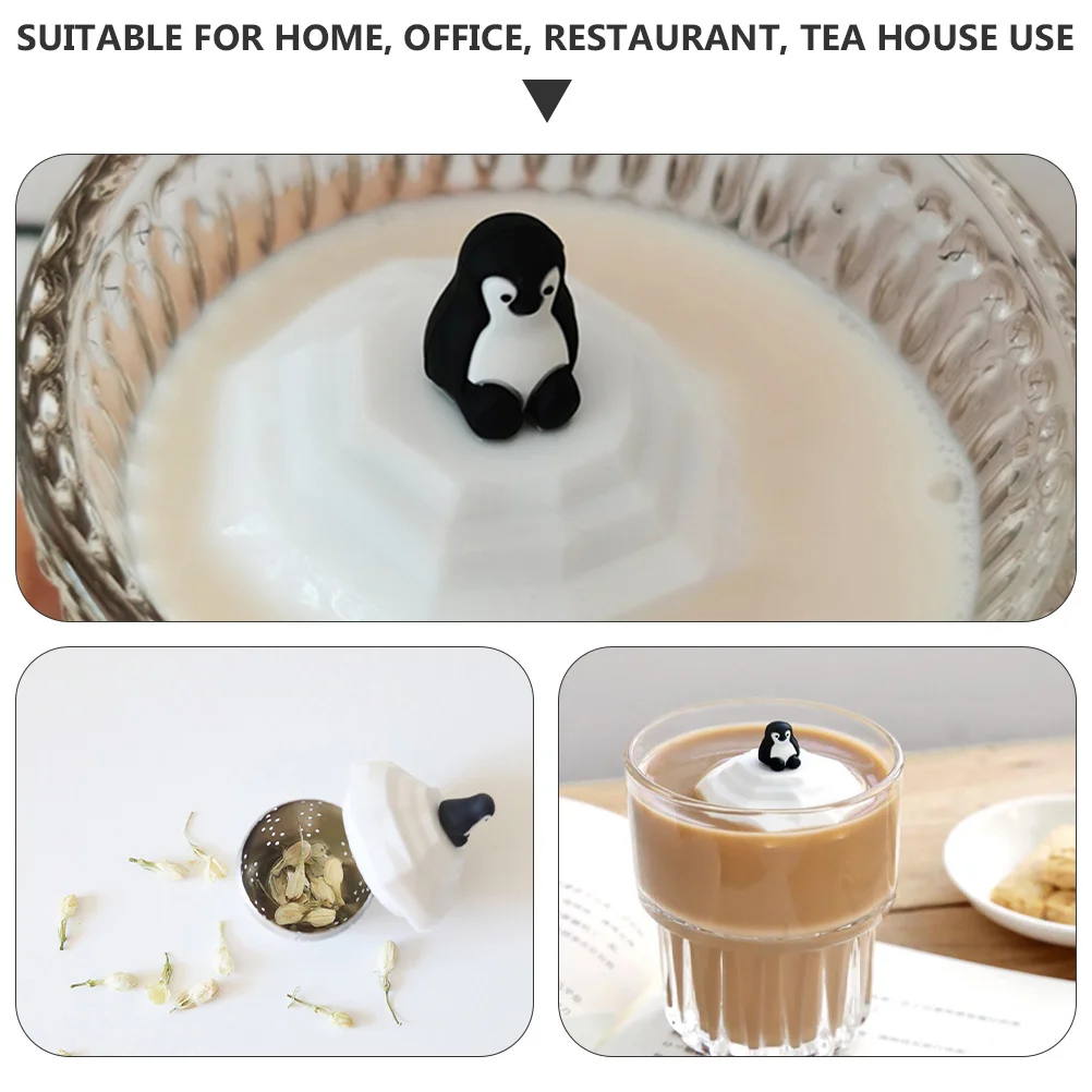 Penguin Tea Strainer Coffe Filter Reusable Filters Creative Steeper Straining Tool Infuser Bulk Teapot