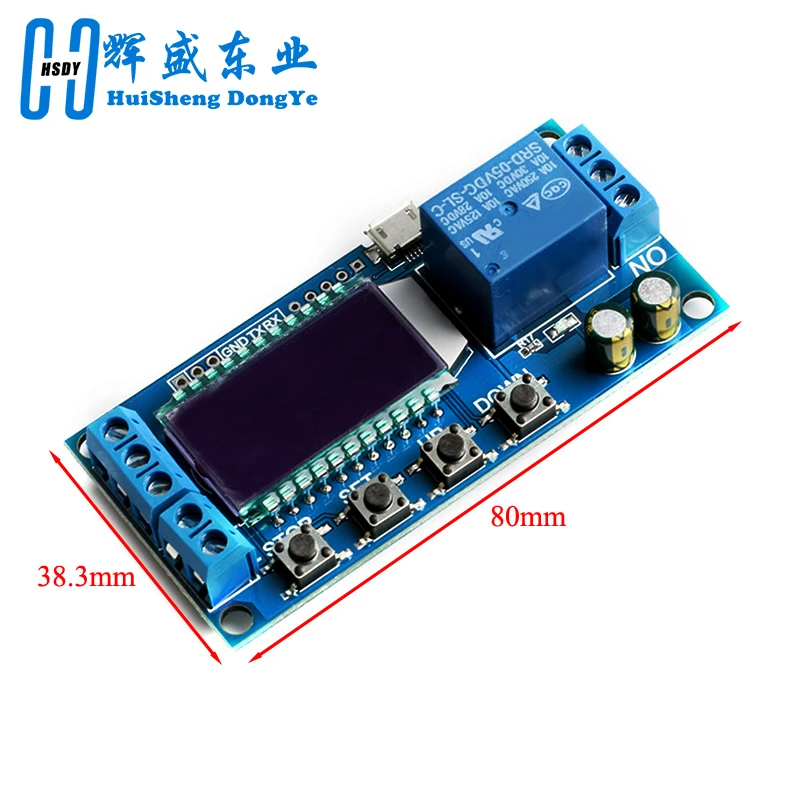 6-30V Micro USB Digital LCD Display Time Delay Relay Module Control Timer Switch Trigger Cycle Module XY-LJ02