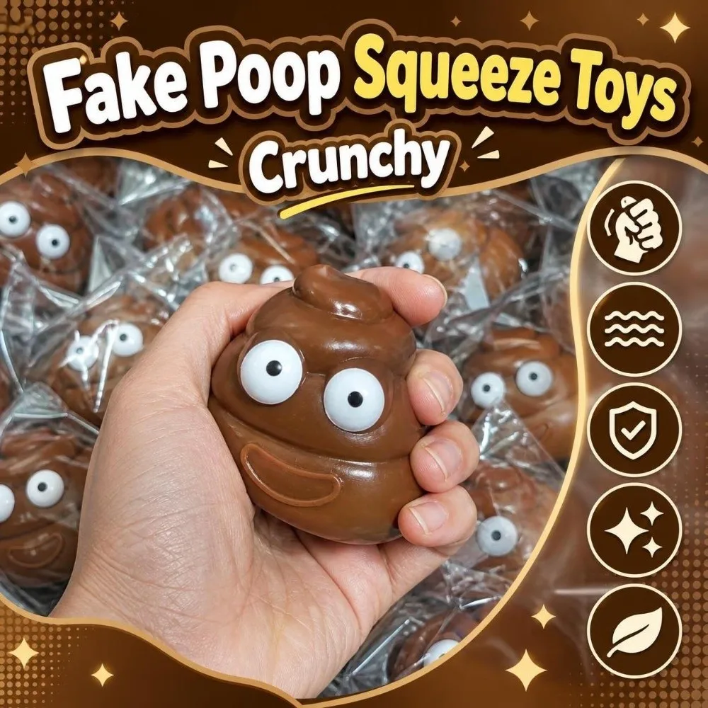 Crunchy Fake Poop Squeeze Soft Sound Effects Crackling Shit Squishy Moldable Hand Relax Realistic Shit Pinch for Adults