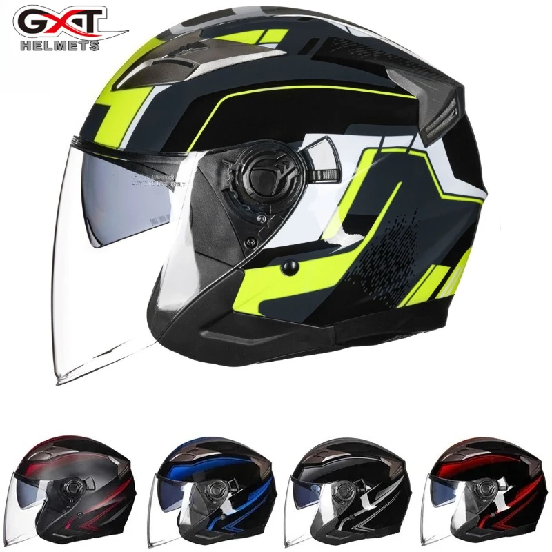 

New GXT 708 Double Visor Electric Motorbike Bicycle Scooter Safety Helmet Men/Women Half Face Summer Motorcycle cascos