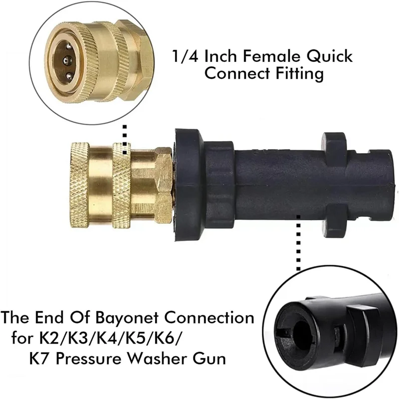LICE-For Karcher K2 K3 K4 K5 K6 K7 أداة غسيل الضغط العالي 1/4 "فوهات محول التوصيل السريع