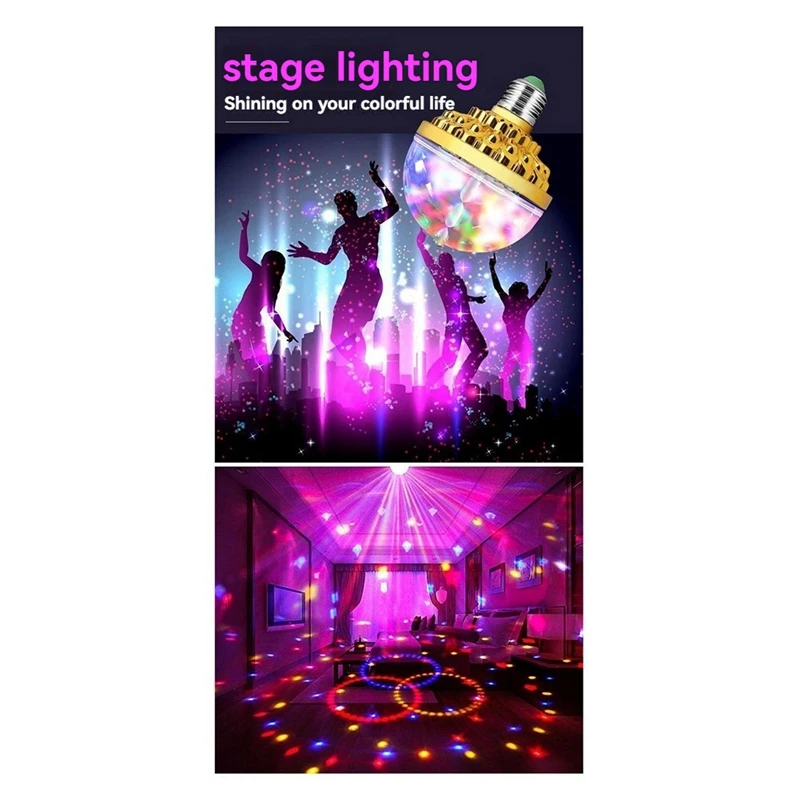 6Pcs Colorful Rotating Magic Ball Lamp RGB LED  Without Sockets Lights Disco Ball For Dance Parties DJ Atmosphere Ligh